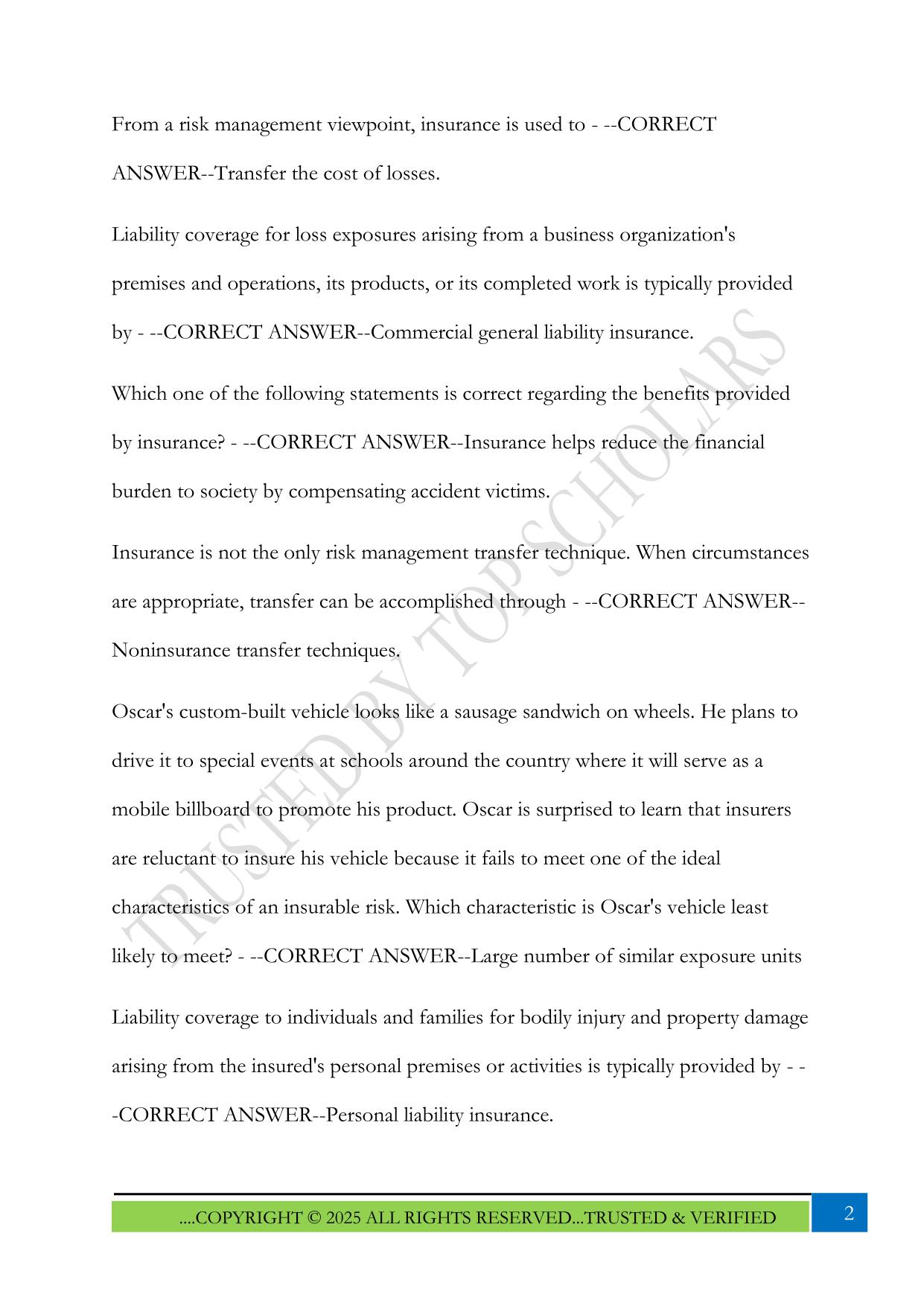 Florida 2-20 Agents License Exam Questions with Answers