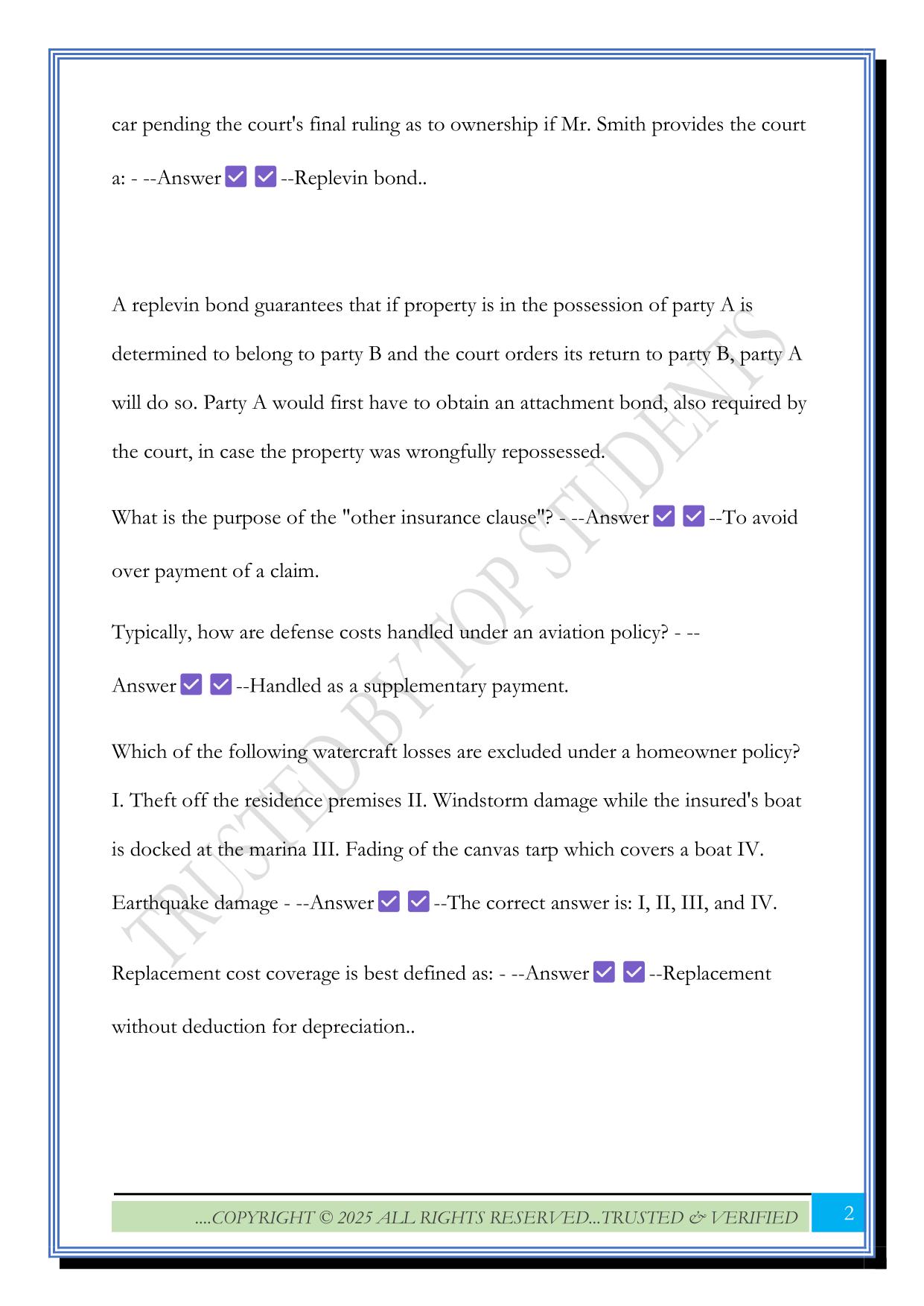NY Insurance Adjuster Exam 2025 Questions and Answers