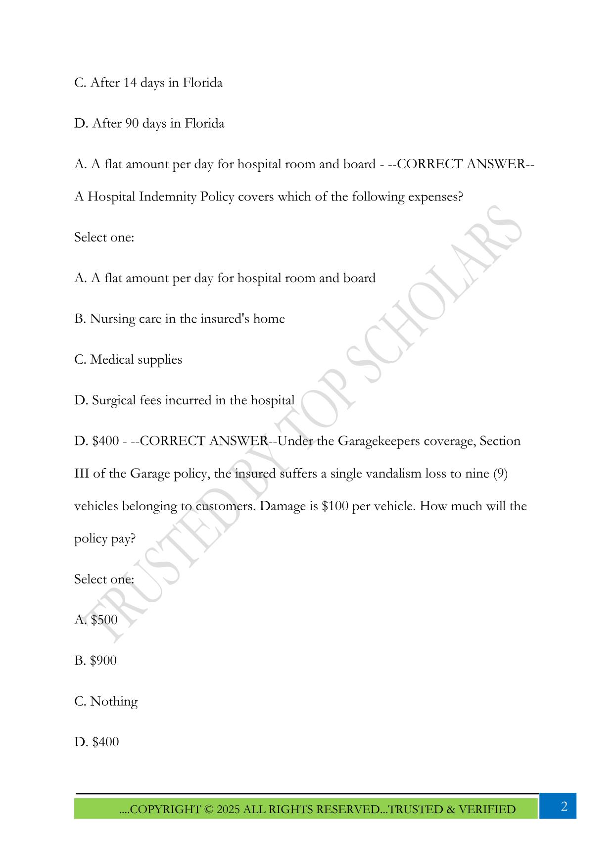 Florida 2-20 Exam 2025 Questions and Answers