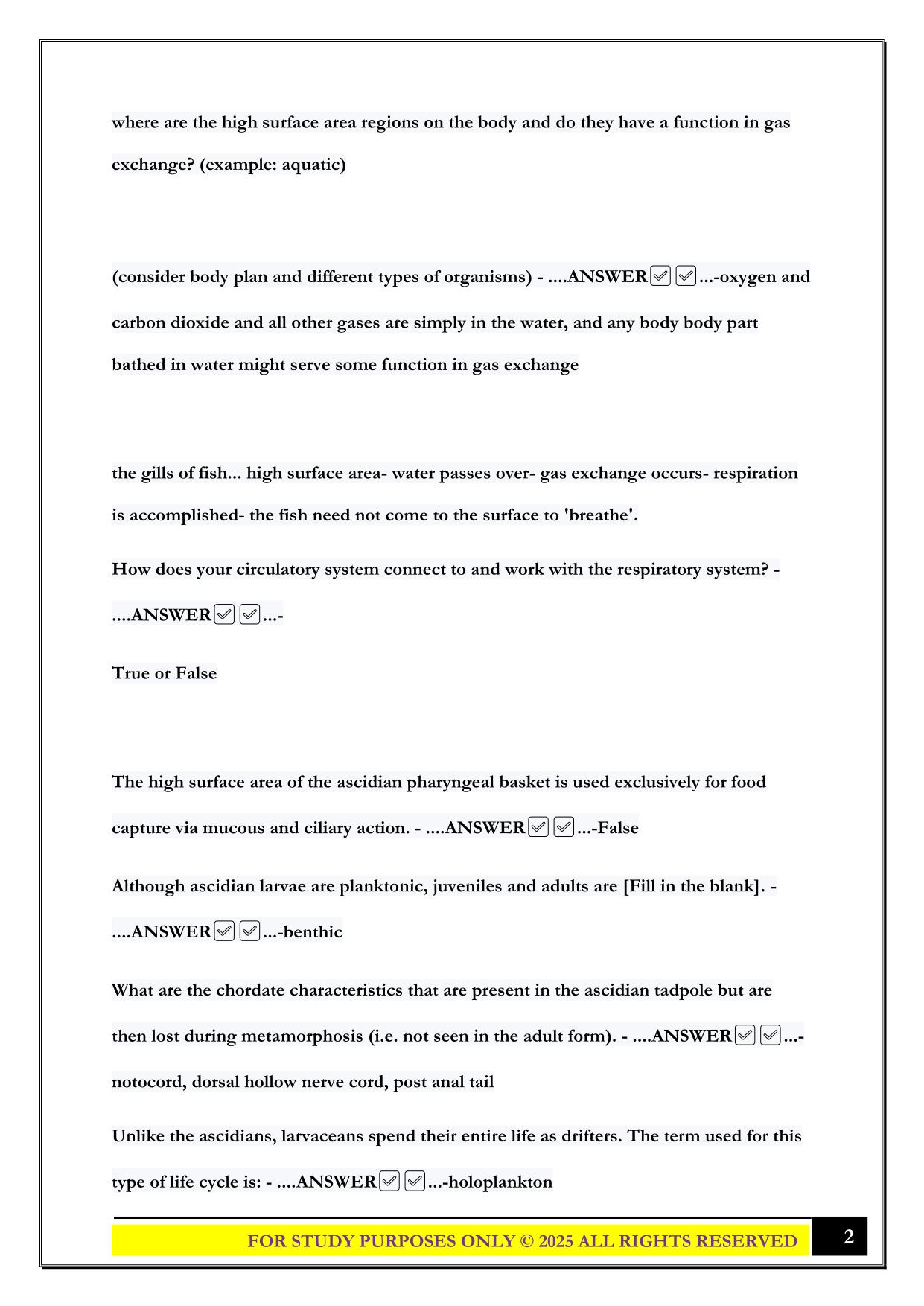 Biol 322 Exam 1 2025 Questions and Answers