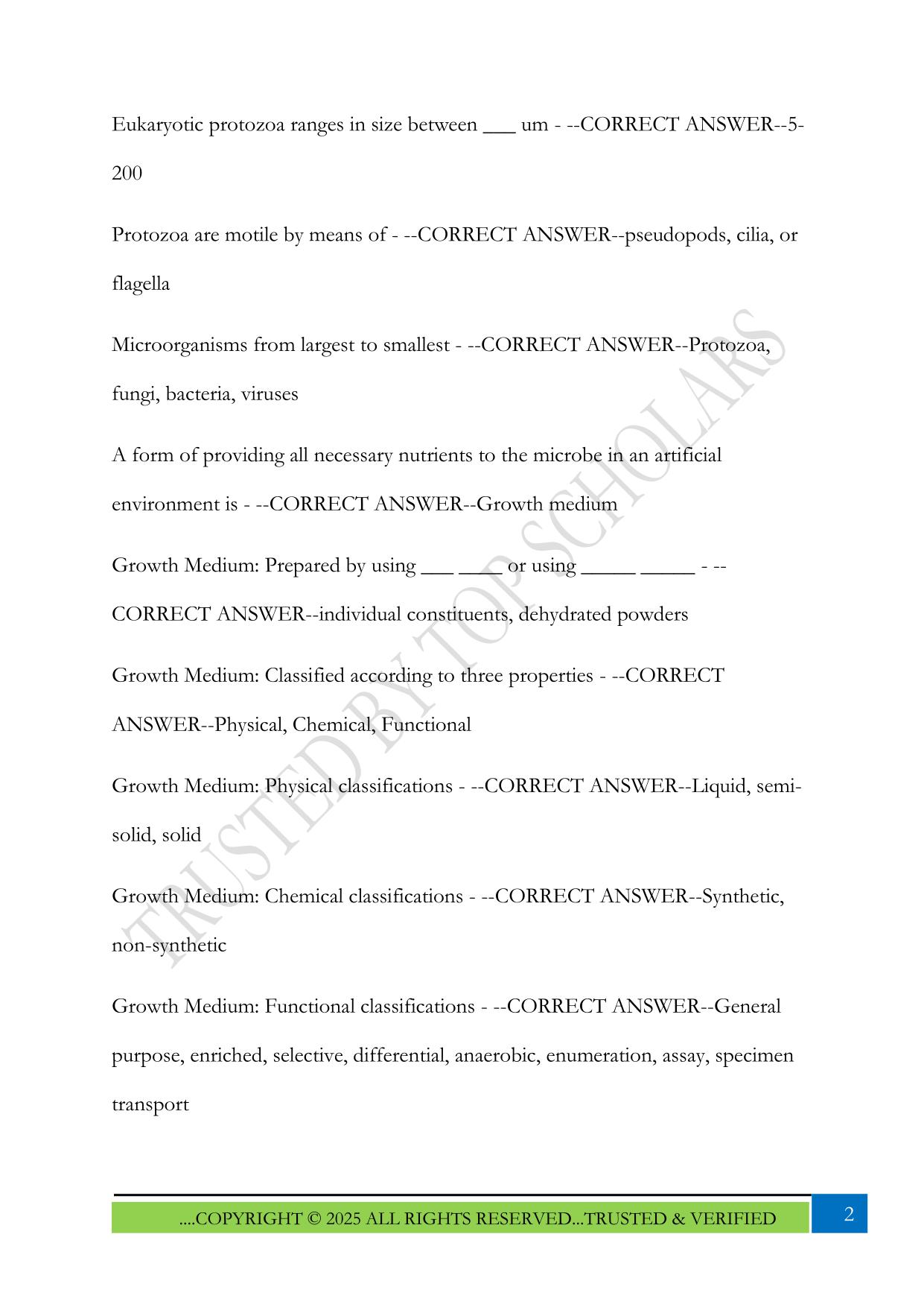 MLPAO Test Prep ~ Microbiology 2025 Questions and Answers
