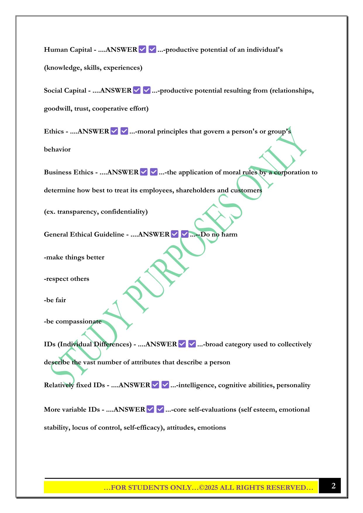 BMGT 341 Exam #1 2025 Questions and Answers