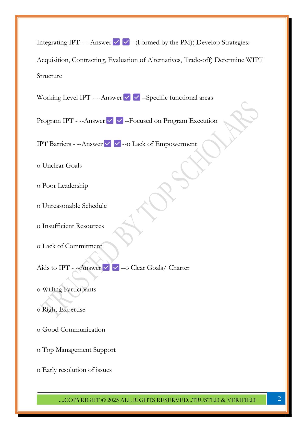 AIPM Exam 1 2025 Questions and Answers