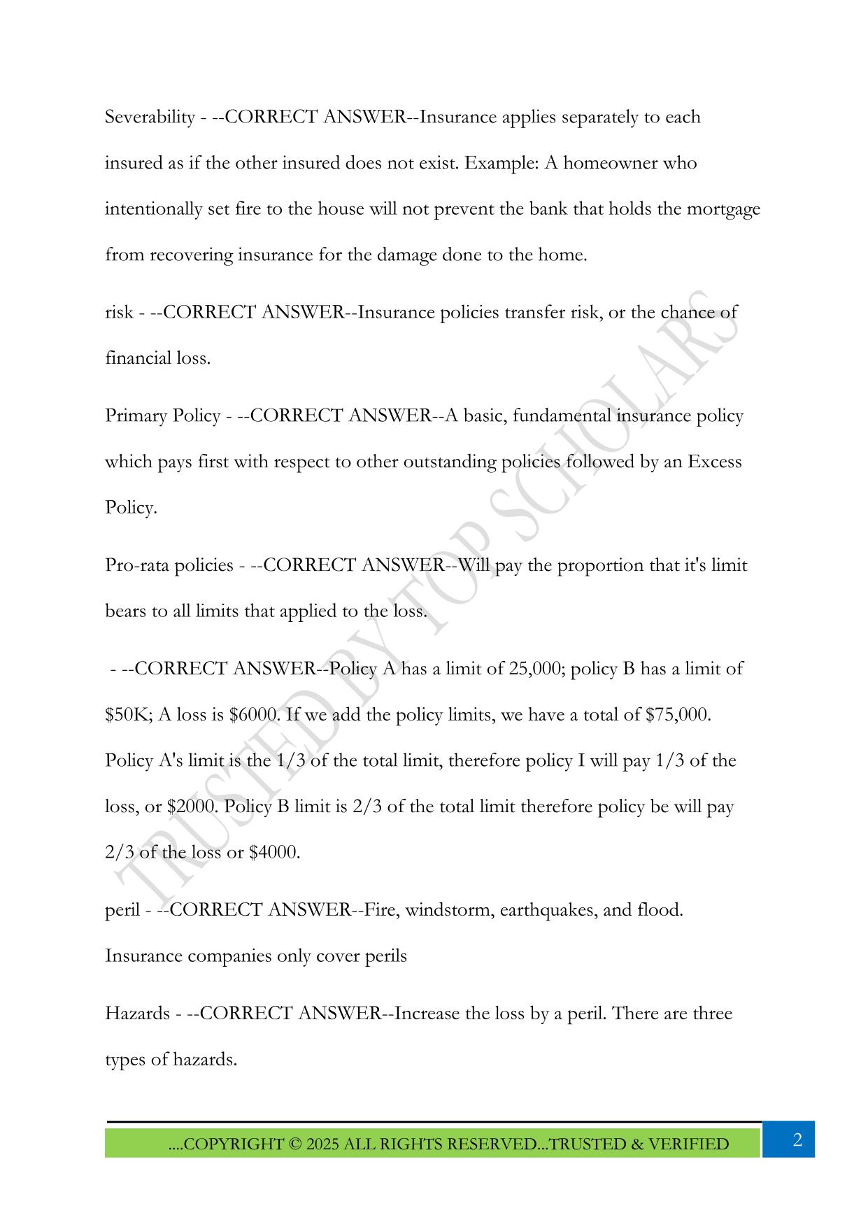Florida Public all lines adjuster Exam 2025 Questions and Answers