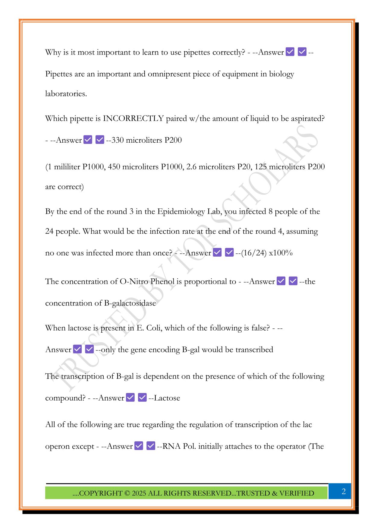 LS 23L Post Lab Exam 2025 Questions and Answers