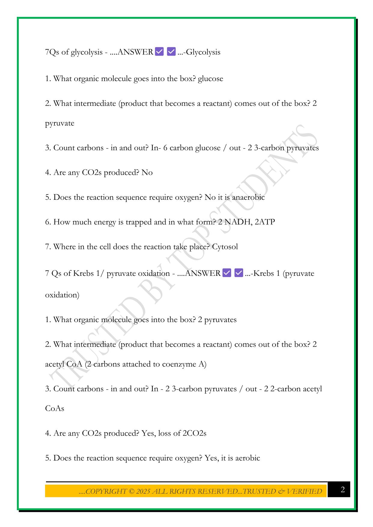 UNCW BIO201 EXAM 2 2025 QUESTIONS AND ANSWERS
