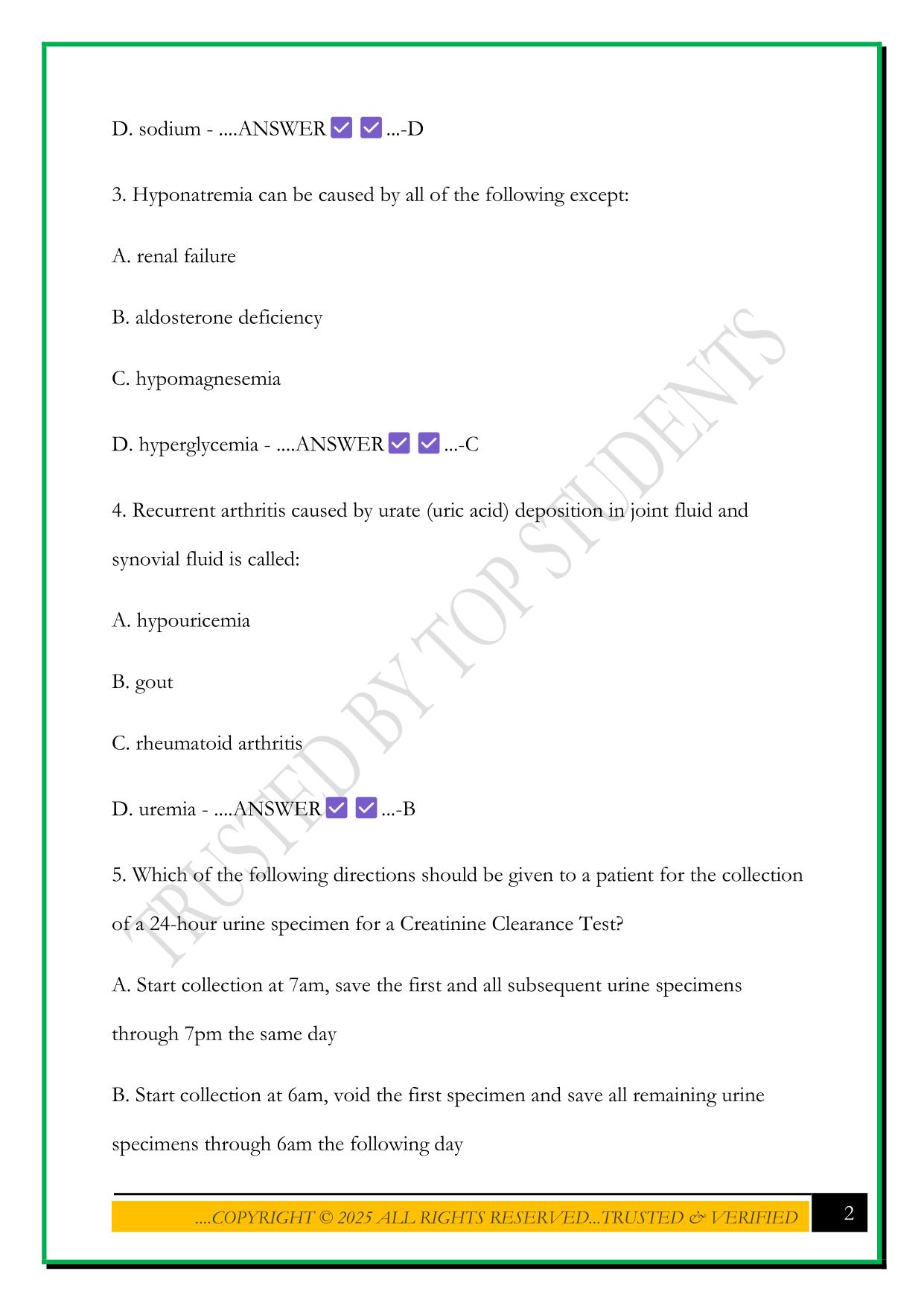 MDL248 EXAM 5 2025 QUESTIONS AND ANSWERS