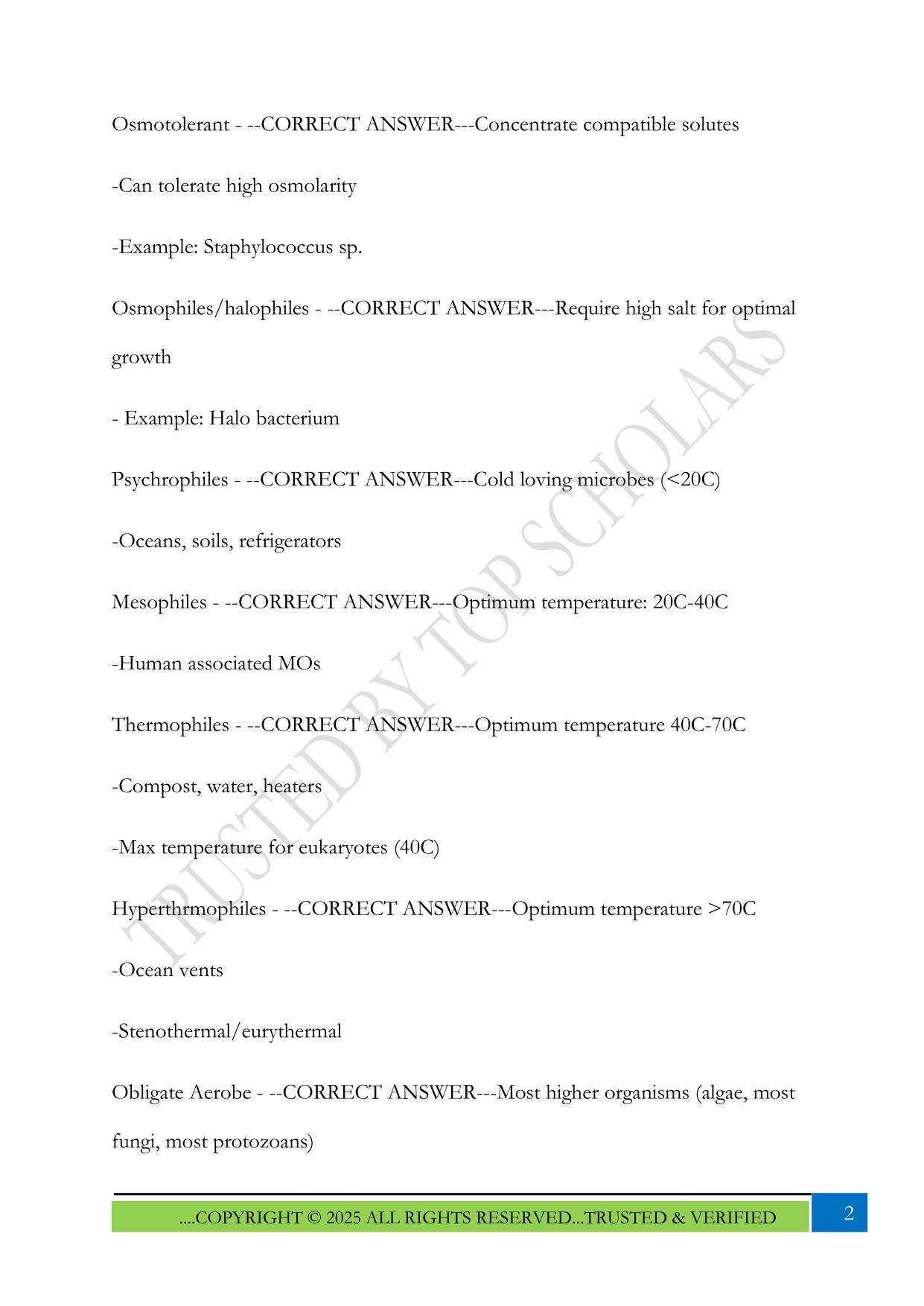 Microbiology 242 Exam 2 2025 Questions and Answers