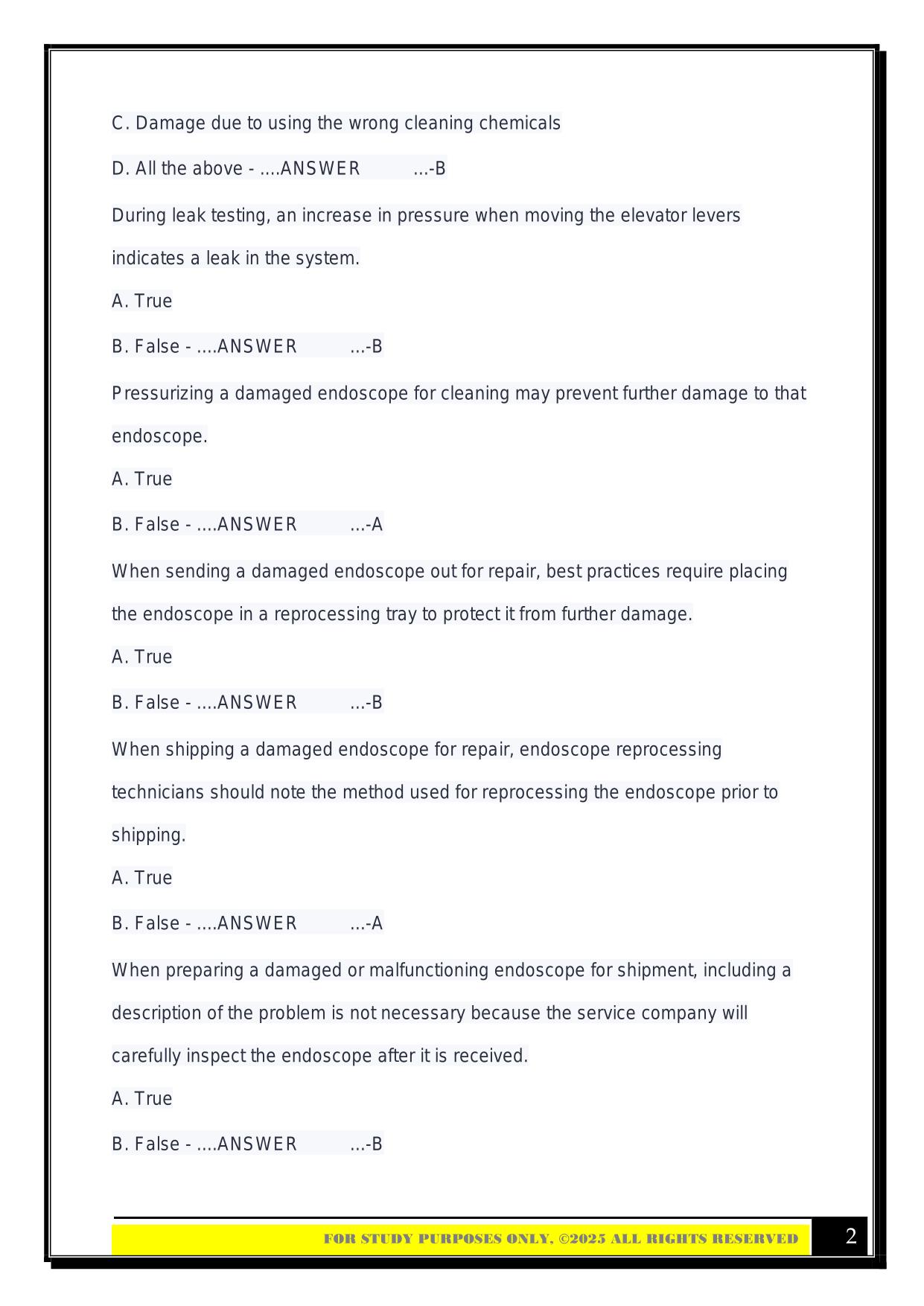 IAHCSMM CER Chapters 13&14&15 Exam 2025 Questions and Answers