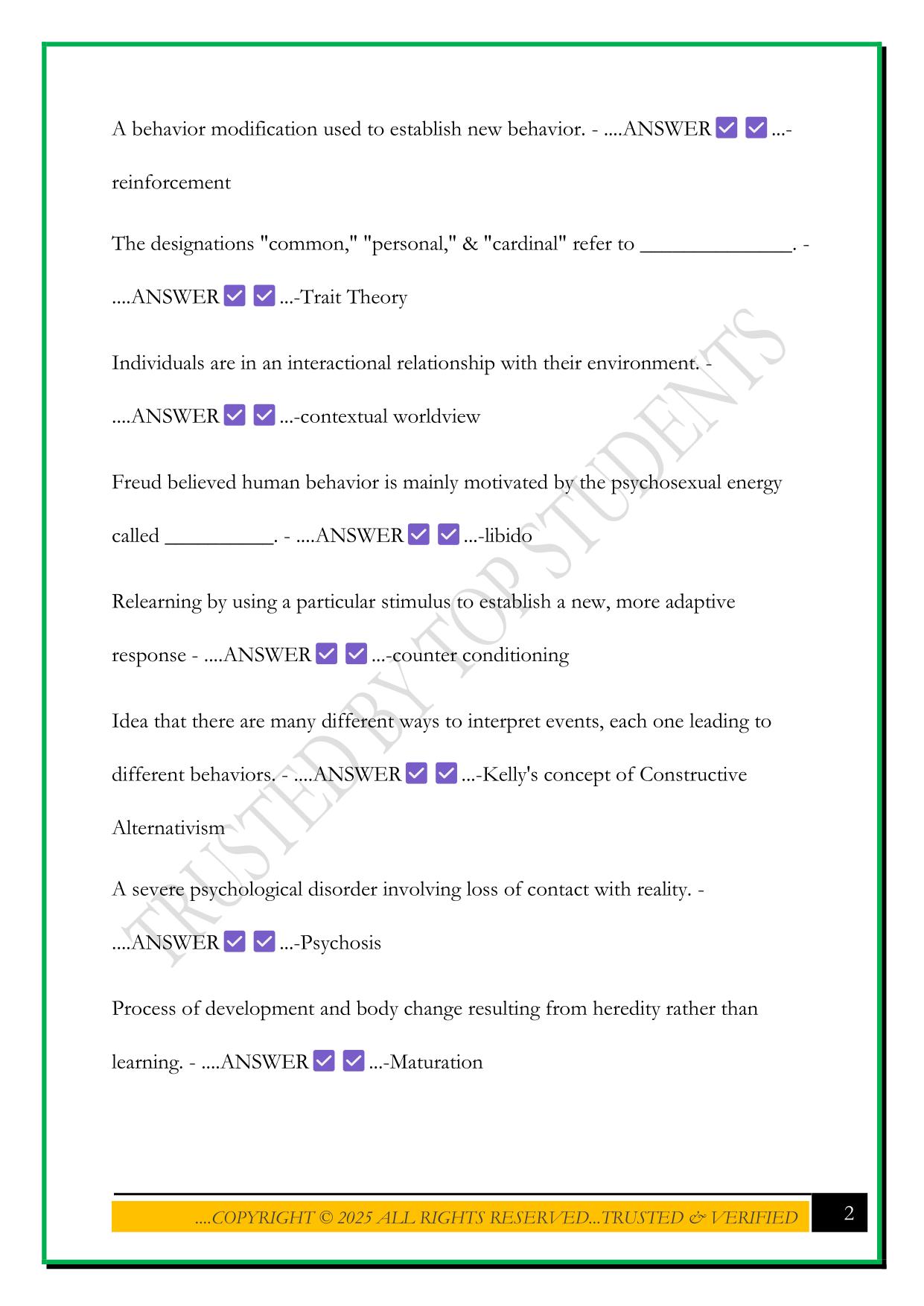 NCE/LPC EXAM STUDY GUIDE EXAM 2025 QUESTIONS AND ANSWERS