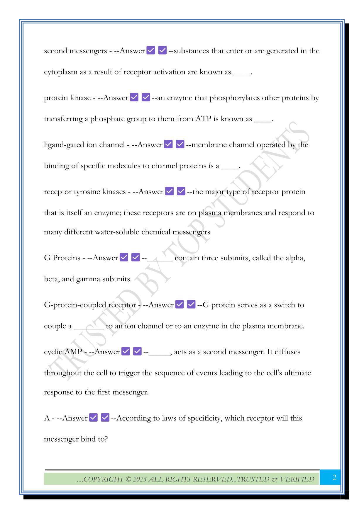APHY 201 - Advanced Human Physiology: Exam 2 2025 Questions and Answers