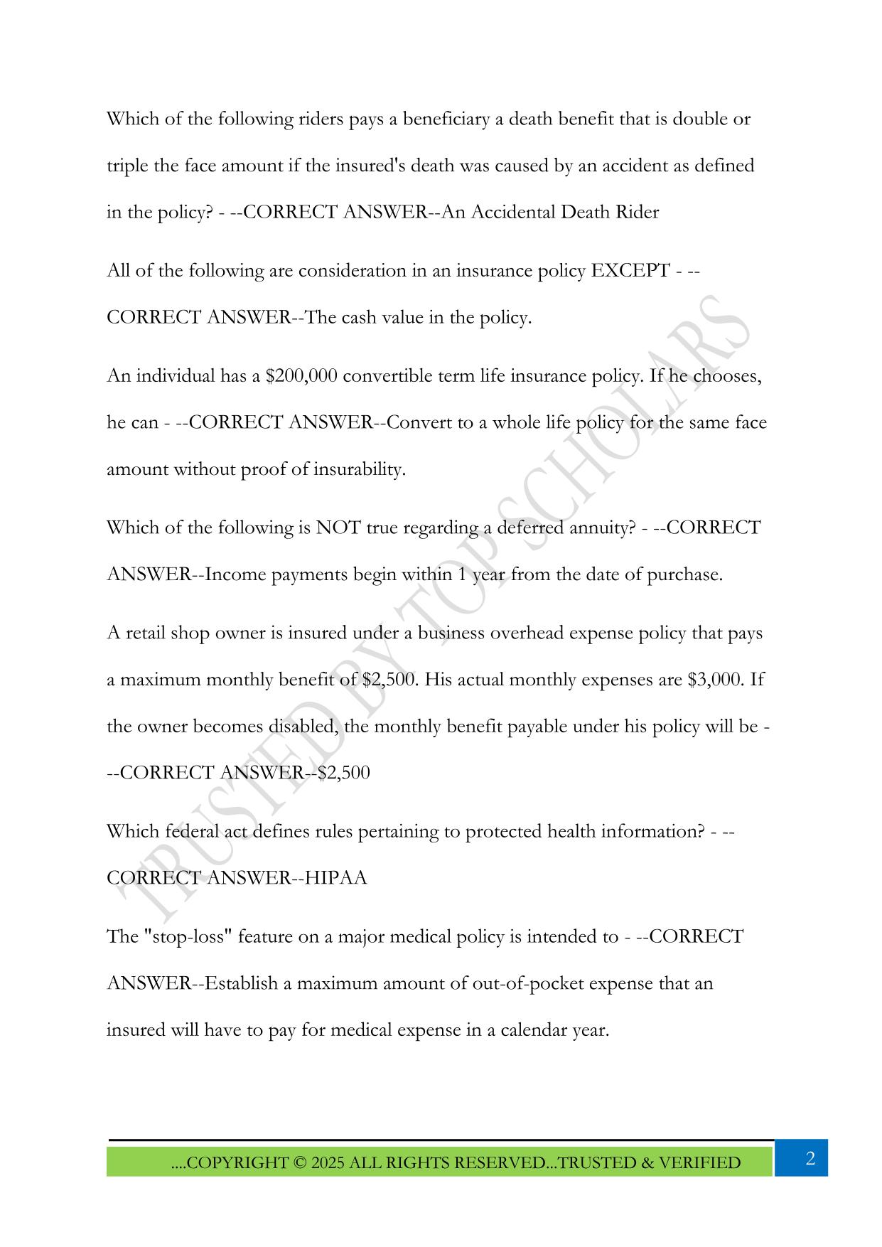 Florida 2-15 Final Exam 2025 Questions and Answers