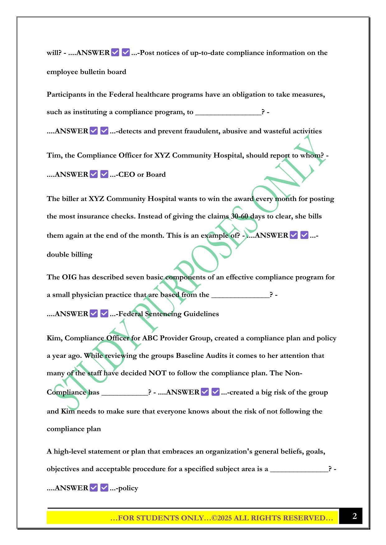 CPCO STUDY GUIDE EXAM 2025 QUESTIONS AND ANSWERS