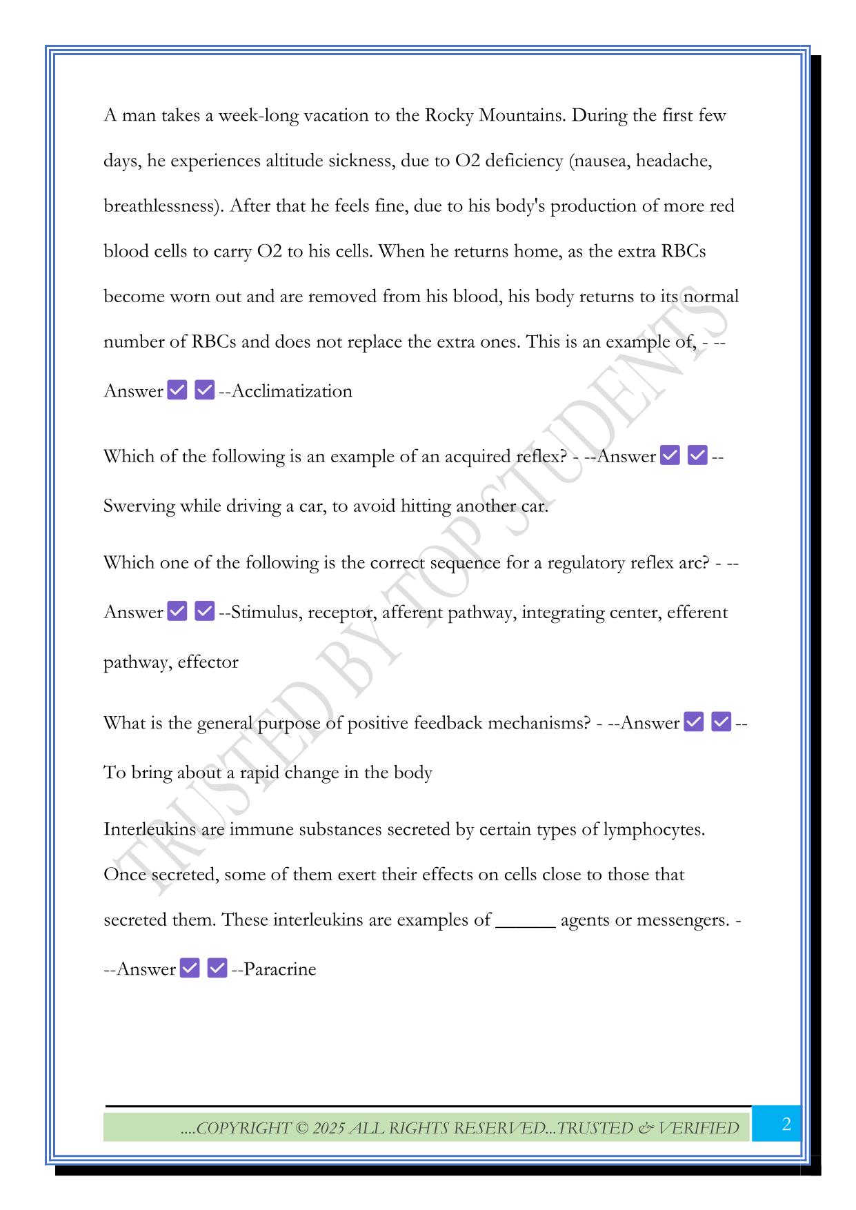 APHY 201 Final Exam 2025 Questions and Answers