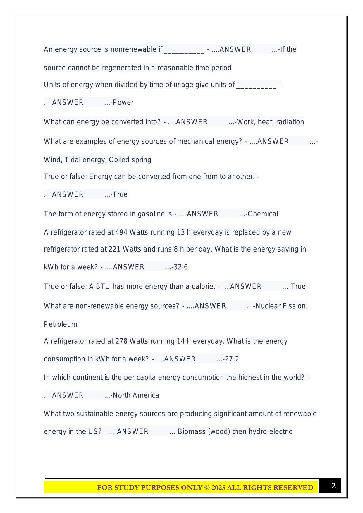 PSU EGEE 102 Exam 1 2025 Questions and Answers