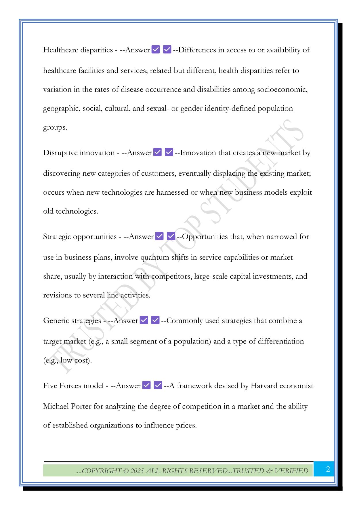 ACHE BOG Exam 2025 Questions and Answers