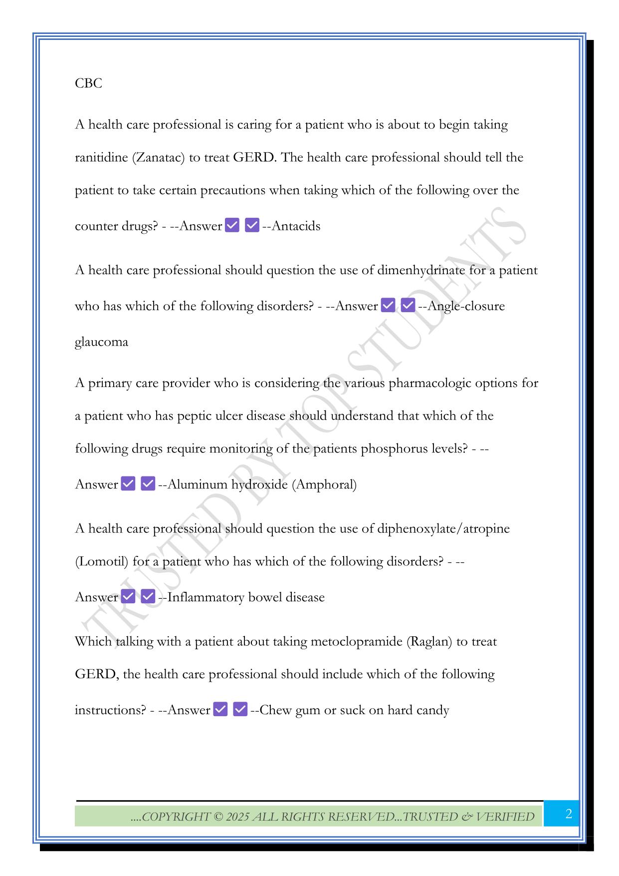 ATI The Gastrointestinal System Test 2025 Questions and Answers