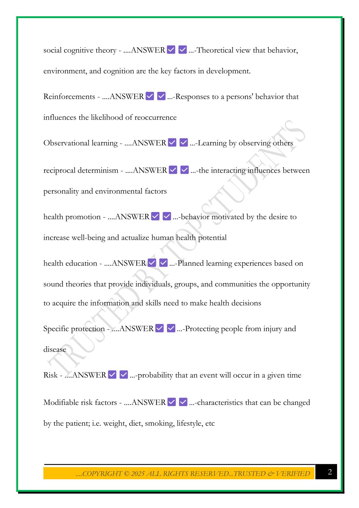 B234 IUPUI EXAM 1 2025 QUESTIONS AND ANSWERS