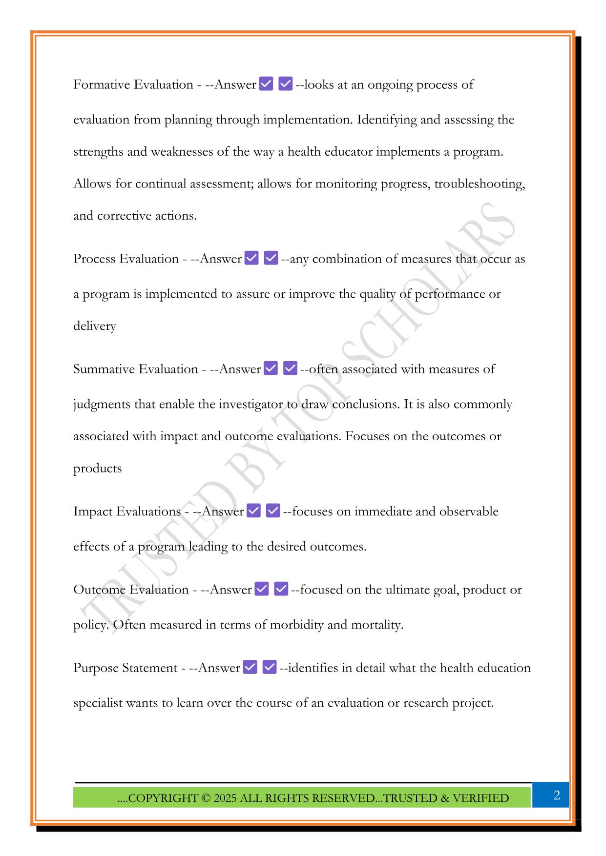 CHES Exam 2025 Questions and Answers