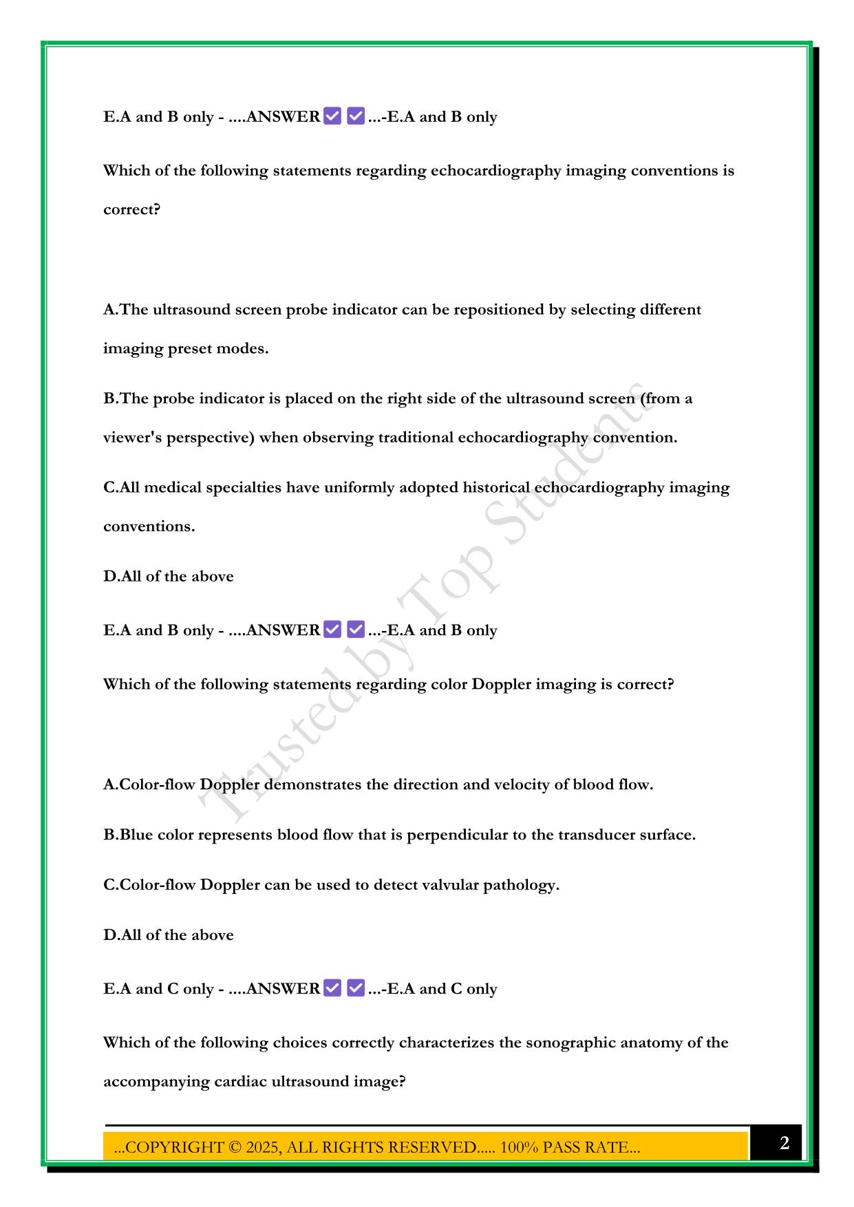 SONOSIM HEART:ANATOMY AND PHYSIOLOGY MASTERY TEST 2025 QUESTIONS AND ANSWERS