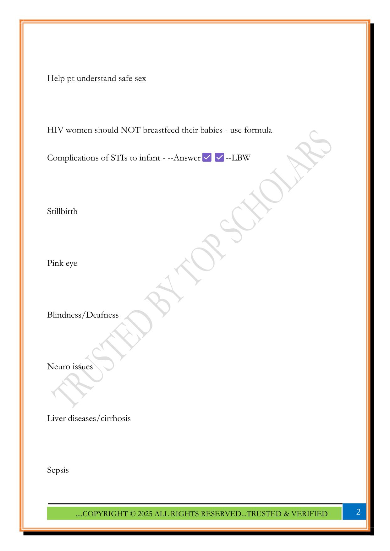 Community Nursing – Final Exam 2025 Questions and Answers