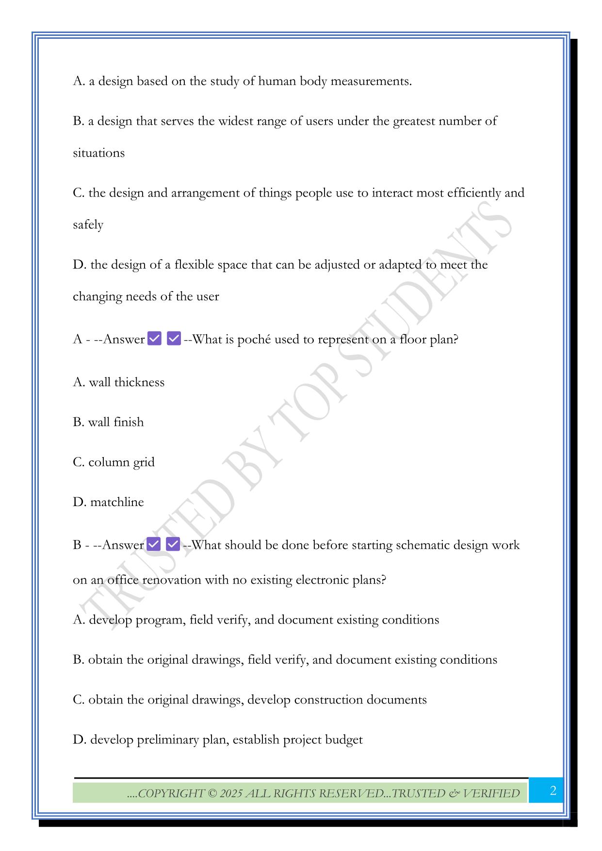 CIDQ Practice Test IDFX II 2025 Questions and Answers