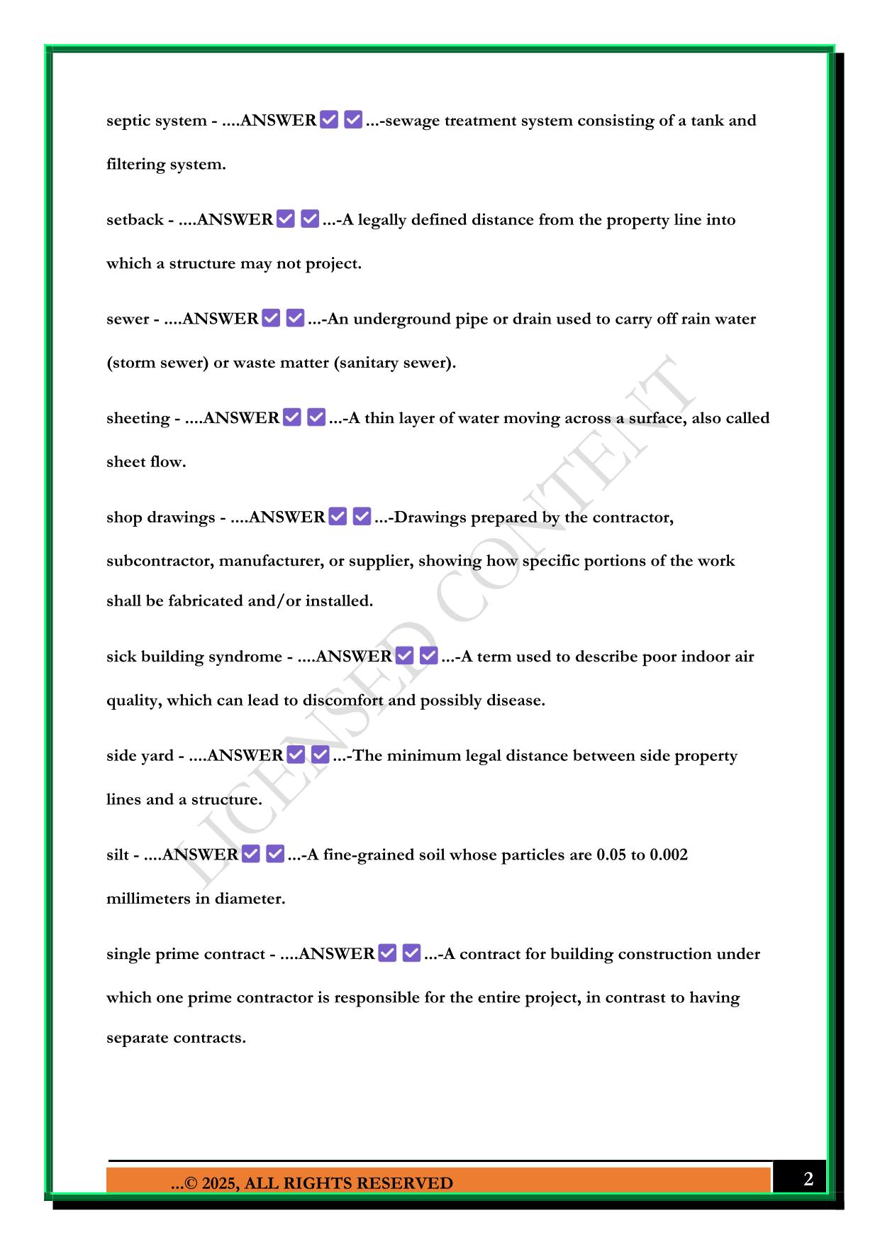 ARE 5.0 PROGRAMMING & ANALYSIS - BRIGHTWOOD GLOSSARY (S-Z) EXAM 2025 QUESTIONS AND ANSWERS