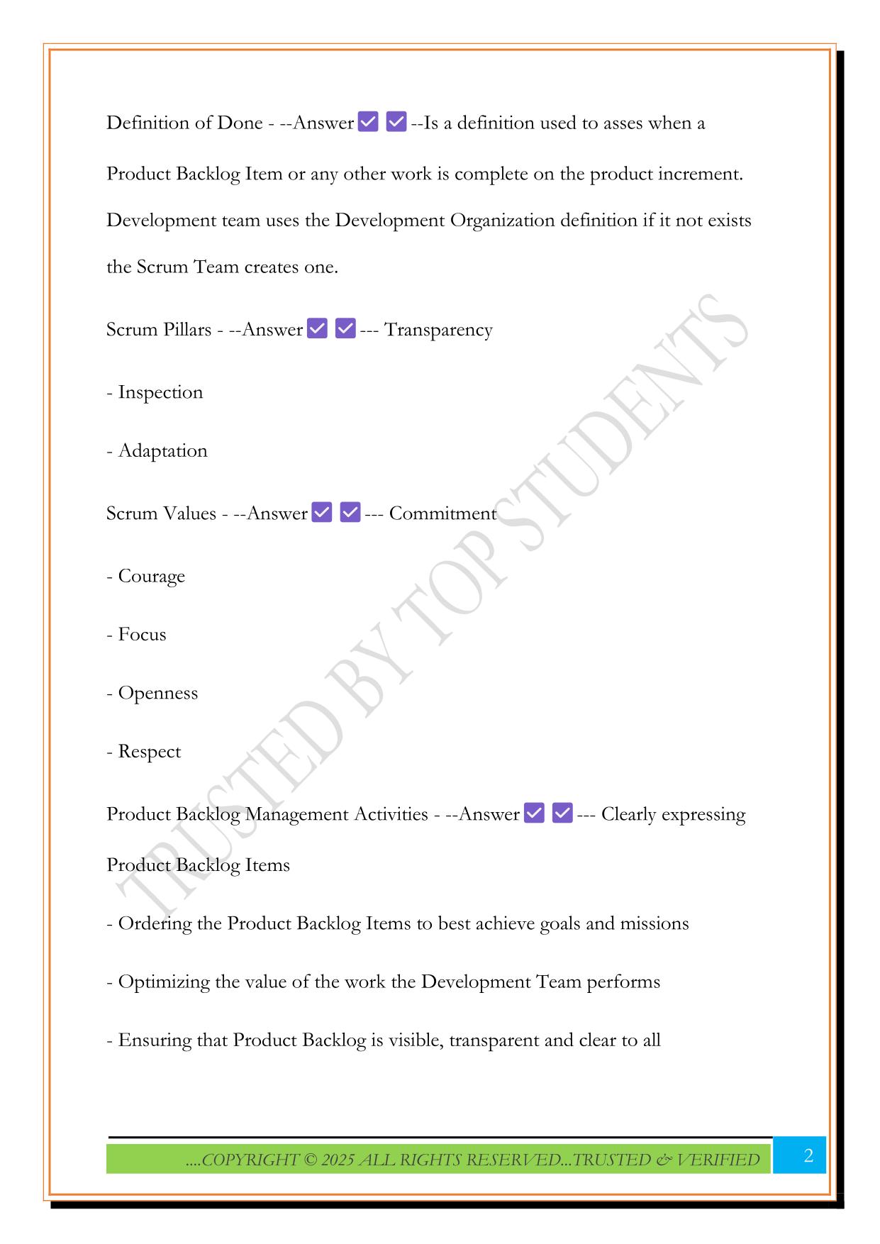 Professional Scrum Product Owner Exam 2025 Questions and Answers