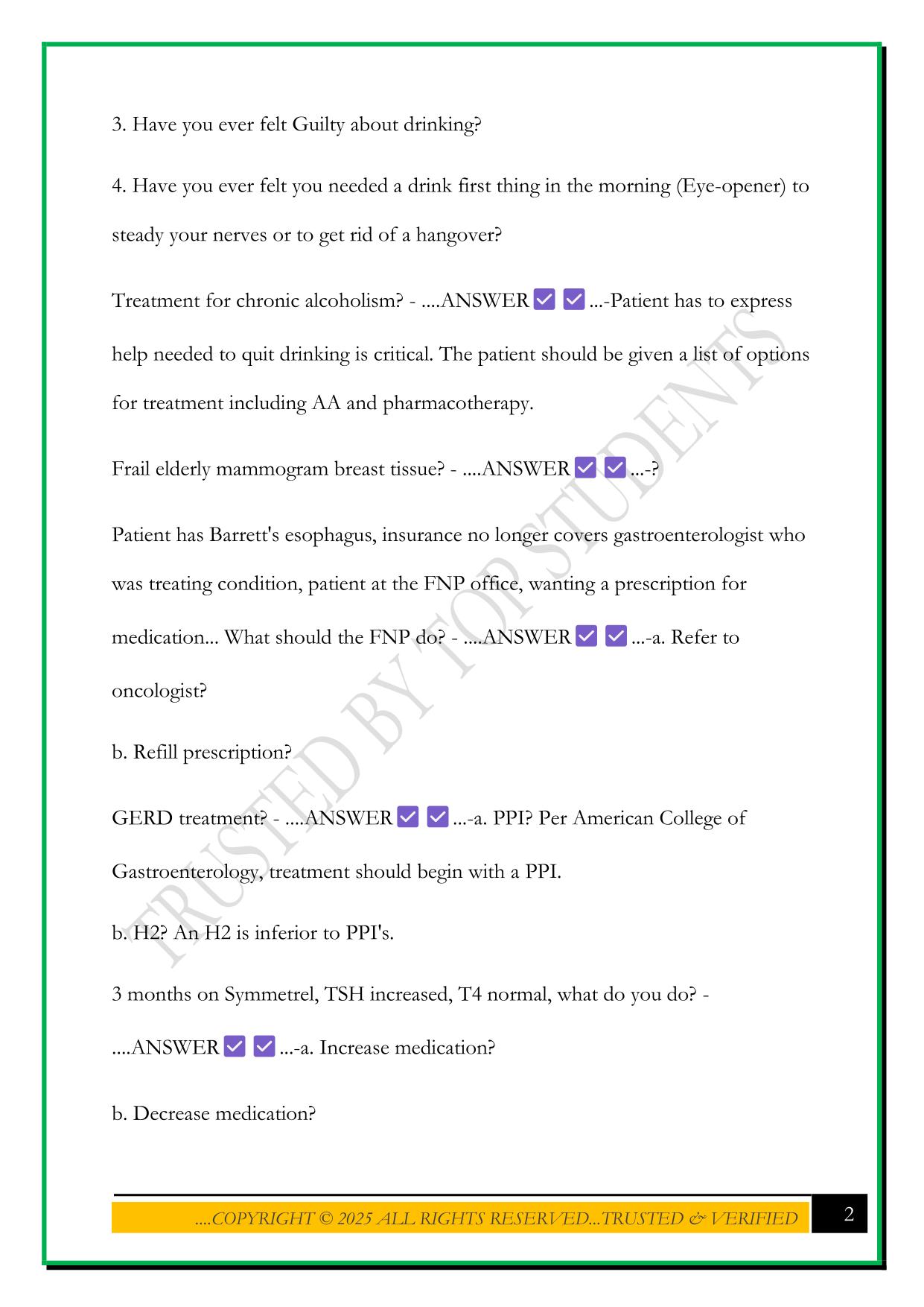 AANP FNP CERTIFICATION EXAM STUDY GUIDE 2025 QUESTIONS AND ANSWERS