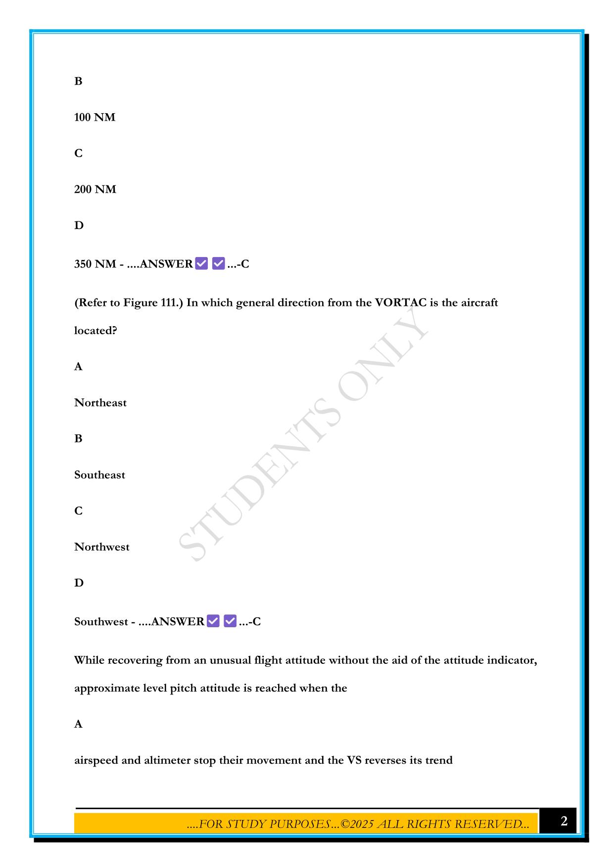INSTRUMENT GROUND FINAL EXAM 2025 QUESTIONS AND ANSWERS