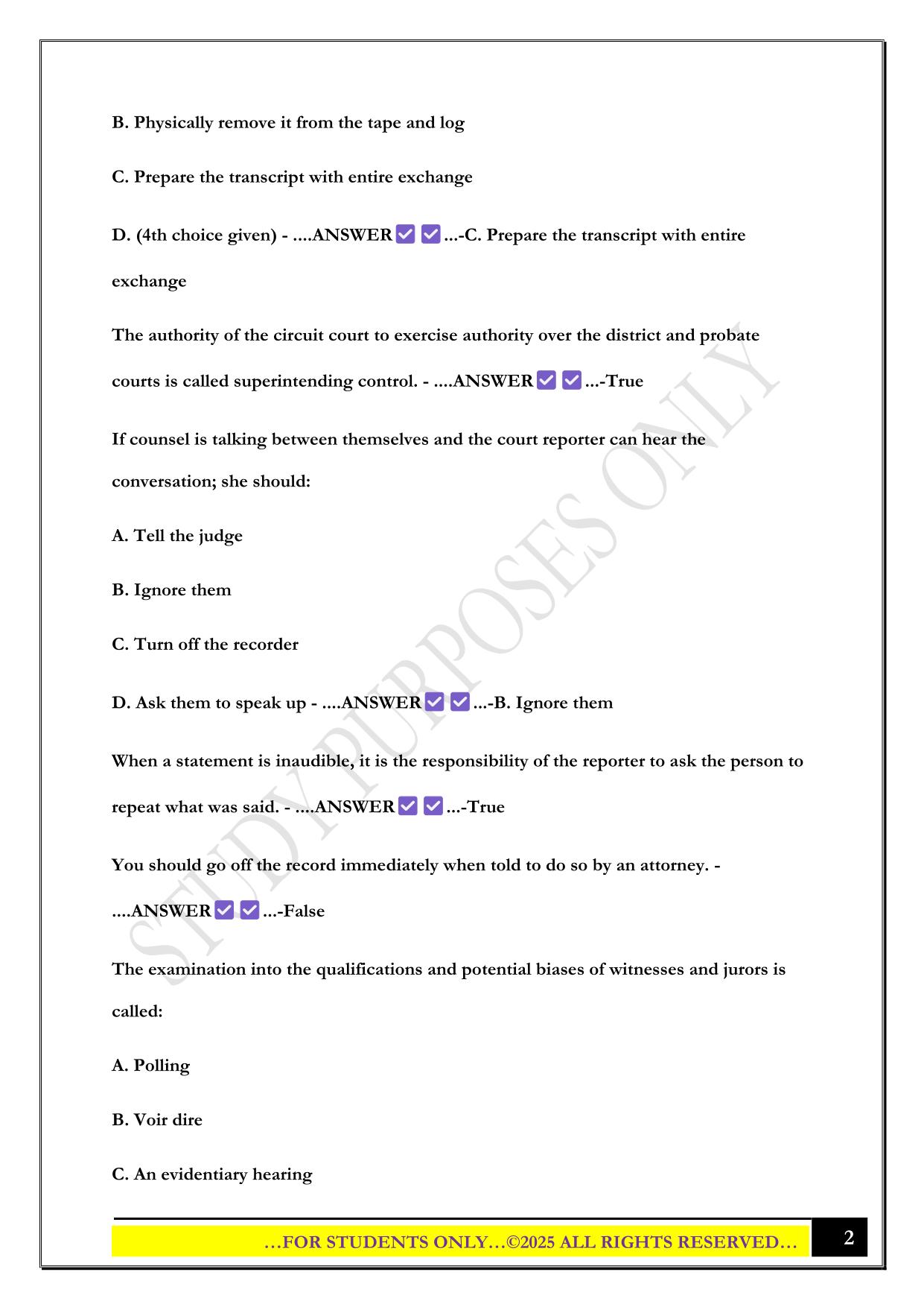 MICHIGAN CER EXAM PREP 2025 QUESTIONS AND ANSWERS